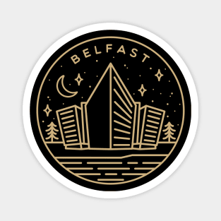 Belfast, Northern Ireland Emblem - Gold Magnet